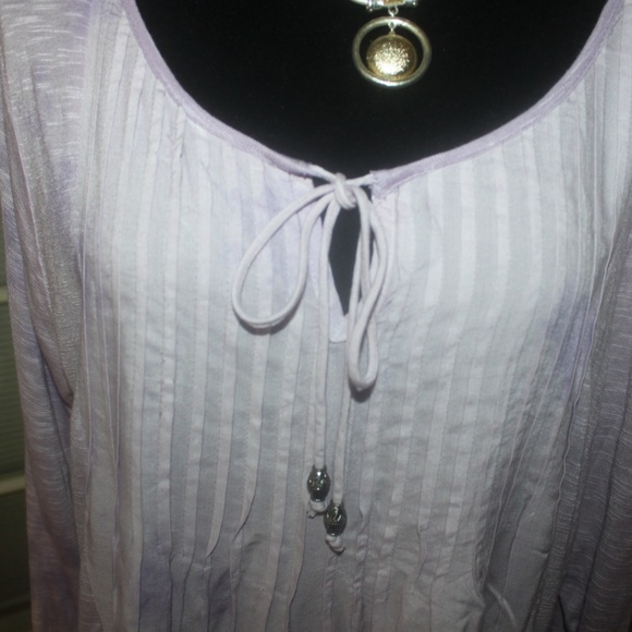 BANDOLINO DANIELLA Soft Plum Hand Dyed High Low Tunic Top 3/4 sleeve Large NEW… - Picture 2 of 4